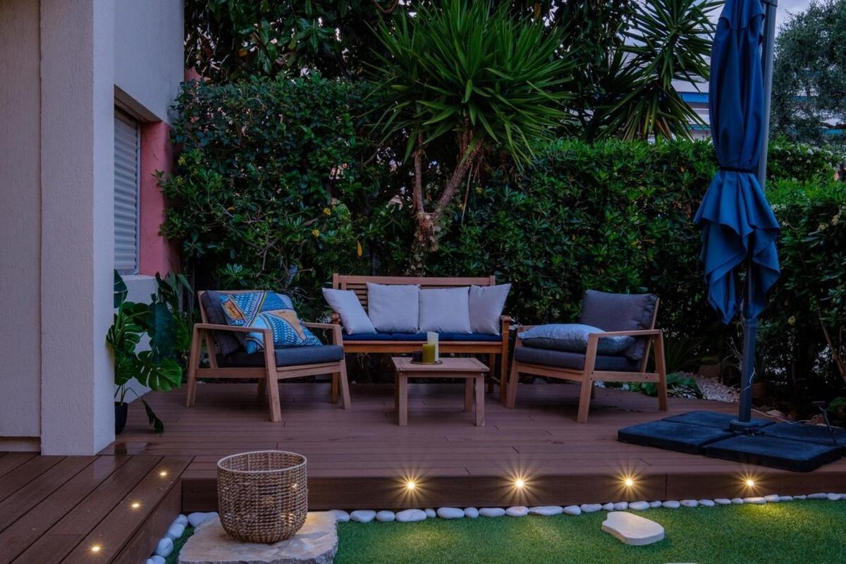Апартаменти Le Riviera ~ Jardin ~ Parking ~ Climatisation Кань-сюр-Мер Екстер'єр фото